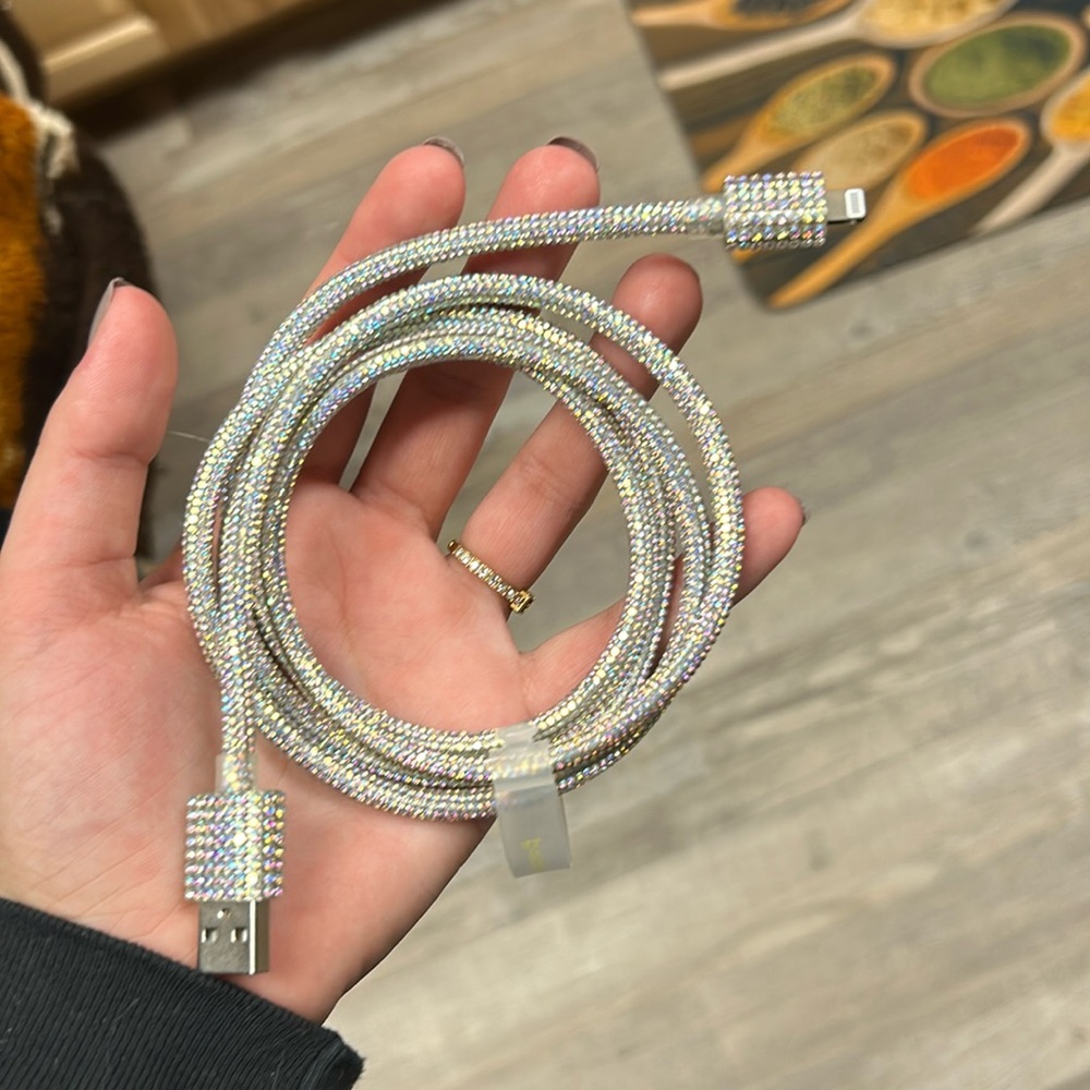 6 foot LIGHTNING CHARGER BEDAZZLED